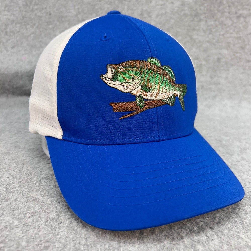 Bass Fish Embroidery Mens Blue Lids Yupoong Trucker Hat Flexfit 110 OSFA